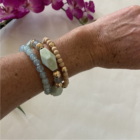 New York & Company Set of 3 Stretch Beaded Bracelets - Picture 2 of 4